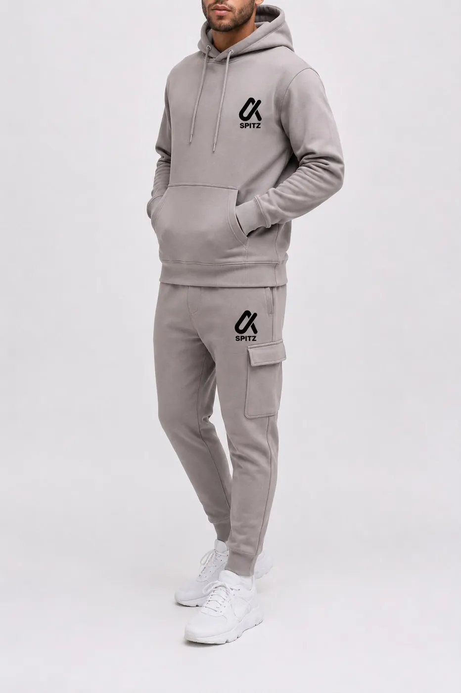Grijze hoodie met cargo jogger